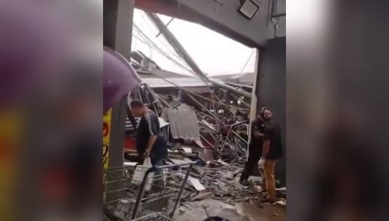 VÍDEO - Pânico em Diadema:Teto de supermercado desaba e deixa feridos